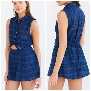 Cooperative Joey Striped Tie-Front Cutout Romper